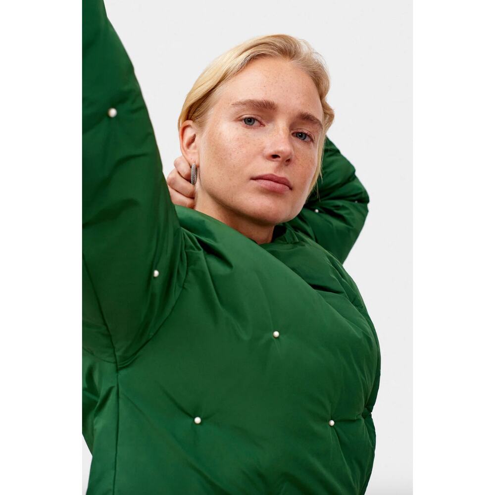 $459 Green Sleeper Pearly Puffy Jacket S/M NWT - Picture 4 of 6